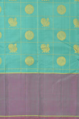 Ethereal Sky: Light Blue Pure Silk Saree with Mauve Accents