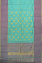 Ethereal Sky: Light Blue Pure Silk Saree with Mauve Accents