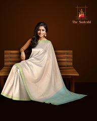 Whisper of Dawn: Light Pink Saree with Turquoise Blue Getti Zari Borders Pure Silk