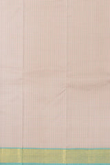 Whisper of Dawn: Light Pink Saree with Turquoise Blue Getti Zari Borders Pure Silk