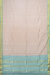 Whisper of Dawn: Light Pink Saree with Turquoise Blue Getti Zari Borders Pure Silk