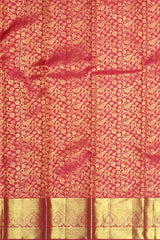 Red Kanchipuram Silk Saree with Zari Floral and Parrot Brocade – A Statement of Tradition and Festivity