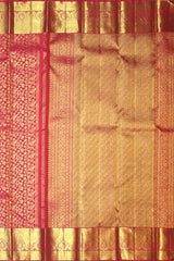 Red Kanchipuram Silk Saree with Zari Floral and Parrot Brocade – A Statement of Tradition and Festivity