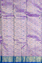 Dual Tone Purple Tissue Jacquard Kanchipuram Silk Saree with Floral Meenakari Weave – A Royal Canvas of Artistry