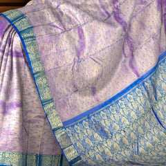 Dual Tone Purple Tissue Jacquard Kanchipuram Silk Saree with Floral Meenakari Weave – A Royal Canvas of Artistry