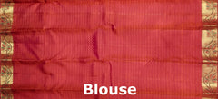 Rust Orange Kanchipuram Silk Saree with Red Floral Jacquard – A Fiery Expression of Tradition and Elegance