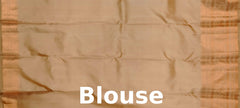 Light Beige Bhutta Kanchipuram Silk Saree with Copper Zari Highlights