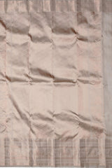 Light Beige Bhutta Kanchipuram Silk Saree with Copper Zari Highlights