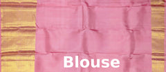 Lotus Pink Large Tear-Shaped Motif Kanchipuram Silk Saree