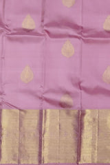 Lotus Pink Large Tear-Shaped Motif Kanchipuram Silk Saree