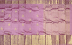 Lotus Pink Large Tear-Shaped Motif Kanchipuram Silk Saree