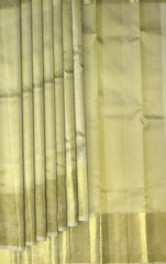 Elegant Beige Self-Jaquard Kanchipuram Silk Saree