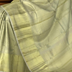 Elegant Beige Self-Jaquard Kanchipuram Silk Saree