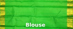 Parrot Green Jaquard Kanchipuram Silk Saree with Tear Motifs