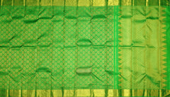 Parrot Green Jaquard Kanchipuram Silk Saree with Tear Motifs