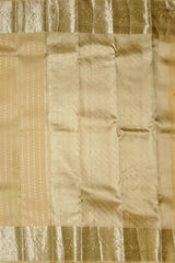 Sandalwood-Colored Vertical Bhutta Kanchipuram Silk Saree