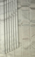 Silver Grey Self-Jaquard Kanchipuram Silk Saree