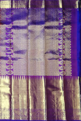 Pink Tear Bhutta Kanchipuram Silk Saree with Purple Border