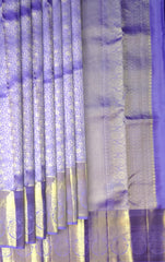 Lavender Floral Jaquard Kanchipuram Silk Saree