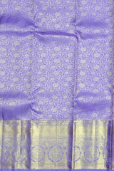 Lavender Floral Jaquard Kanchipuram Silk Saree