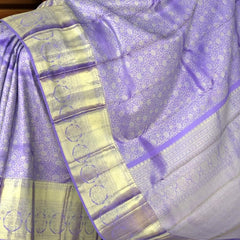 Lavender Floral Jaquard Kanchipuram Silk Saree