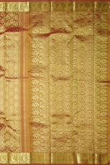 Red Tissue Kanchipuram Silk Saree with Mango Motif