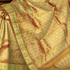 Red Tissue Kanchipuram Silk Saree with Mango Motif
