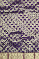 Purple Kanchi Pure Silk Saree with Tear Shape Jacquard and Reddish Pink Blouse – A Delicate Dance of Grace and Grandeur