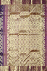 Purple Kanchi Pure Silk Saree with Tear Shape Jacquard and Reddish Pink Blouse – A Delicate Dance of Grace and Grandeur