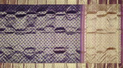 Purple Kanchi Pure Silk Saree with Tear Shape Jacquard and Reddish Pink Blouse – A Delicate Dance of Grace and Grandeur