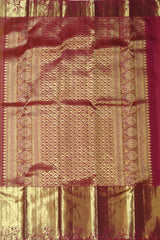 Lime Green Kanchi Pure Silk Saree with Brick Red Pallu – A Radiant Celebration of Elegance