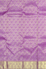 Dusty Rose Vertical Bhutta Kanchipuram Silk Saree with Teal Blue Pallu