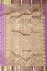 Dusty Rose Vertical Bhutta Kanchipuram Silk Saree with Teal Blue Pallu