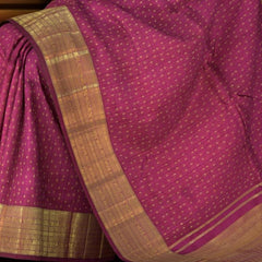 Floral Fantasy in Vaada Malli Purple with Self Borders Pure Silk Saree