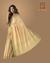 Threadwork Treasures in Off White Pure Silk Saree