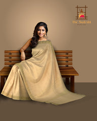 Threadwork Treasures in Off White Pure Silk Saree