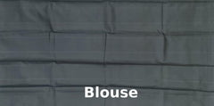 Black Kanchipuram Silk Saree with Elephant and Tree Pattern – Borderless Design