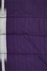 Sophisticated Grey Kanchipuram Silk Saree with Purple Gradient & Raw Silk Finish - Modern Elegance