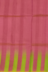 Tomato Pink Kanchi Pure Silk Saree in Raw Silk Finish – A Bold Statement in Subtle Craftsmanship