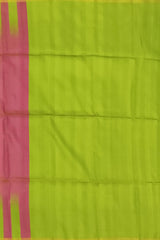 Tomato Pink Kanchi Pure Silk Saree in Raw Silk Finish – A Bold Statement in Subtle Craftsmanship