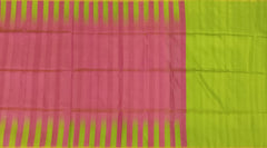 Tomato Pink Kanchi Pure Silk Saree in Raw Silk Finish – A Bold Statement in Subtle Craftsmanship