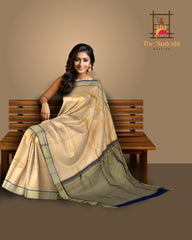 Sandal Colour Kanchipuram Silk Saree with Small Zari Bhutta - Serene Sophistication