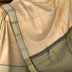Sandal Colour Kanchipuram Silk Saree with Small Zari Bhutta - Serene Sophistication