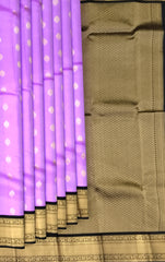 Lavender Kanchipuram Silk Saree with Exquisite Bhuttas - Mystical Elegance