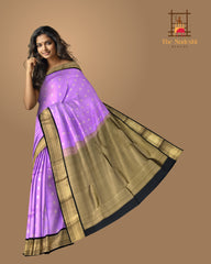 Lavender Kanchipuram Silk Saree with Exquisite Bhuttas - Mystical Elegance
