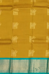 Luminous Yellow Kanchipuram Silk Saree with Elegant Bhuttas - Vibrant Traditions