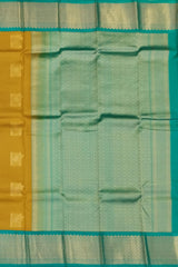 Luminous Yellow Kanchipuram Silk Saree with Elegant Bhuttas - Vibrant Traditions