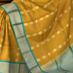 Golden Yellow Kanchipuram Silk Saree with Classic Bhuttas - Sunny Splendor