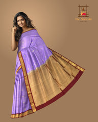 Lavender Kanchipuram Silk Saree with Delicate Small Bhuttas - Subtle Charm