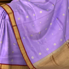 Lavender Kanchipuram Silk Saree with Delicate Small Bhuttas - Subtle Charm